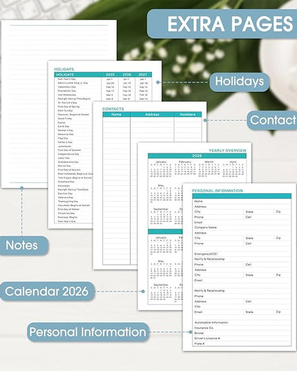 Ymumuda 2026 Planner - JAN.2026 - DEC. 2026, Planner 2026 Daily Weekly and Monthly Calendar, 8.4" X 6", 12-Month Academic Planner for Women, Spiral Bound, Stickers, Ideal School Office Supplies