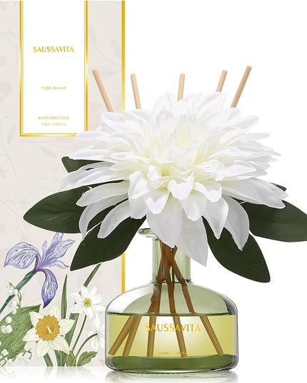 Reed Diffusers Set unfettered Dew Scent, Bathroom Floral Scent Diffuser, Reed Diffuser for 120 Days, Bathroom Diffuser with 7 Sticks, Office Desk Accessories, Bedroom Decor