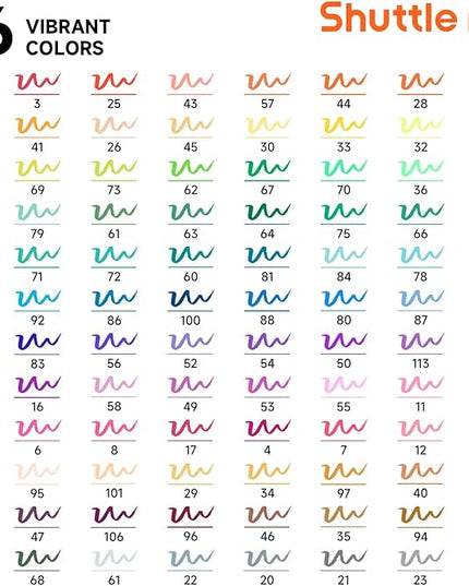 Shuttle Art Dual Tip Brush Pens, 96 Colours Fine and Brush Tip Markers Set with Pen Holder & 1 Colouring Book, Felt Tip Colouring Pens for Adults and Children Colouring Calligraphy Journal Doodling
