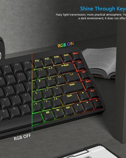 Womier Low Profile Keycaps for Mechanical Keyboard, Black Shine Through Keycaps, PBT Keyboard Key caps 60% 65% 75% 96% 100% for Cherry Gateron MX Switches, Black Backlight
