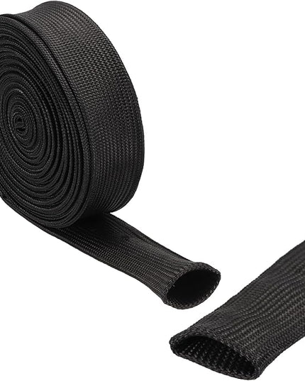 uxcell Insulation Cable Protector,20mm/0.79 Inch-5m/16 Feet High Temp Fiberglass Sleeve Black