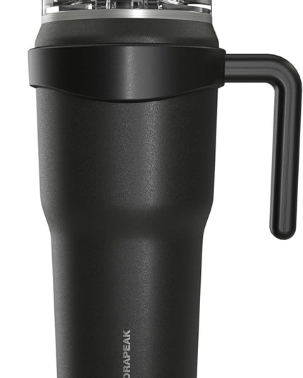 Hydrapeak Roadster 40oz Stainless Steel Tumbler Double Wall Vacuum Insulated Water Bottle With Handle And 2 in 1 Straw Lid (Black)