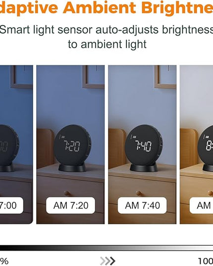 Gianna Vibrating Alarm Clock for Heavy Sleepers - 110dB Loud Alarm Clock, 3 Wake Modes, Auto-Dimming, Rechargeable Battery Operated Bed Shaker for Bedroom and Travel