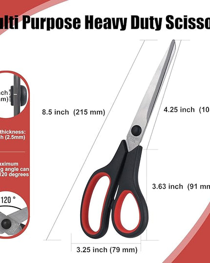 Lichamp 8.5” Scissors, 12-Pack Multipurpose Sharp Scissor, Comfort Grip Handles Household for Office, School, Home and Arts