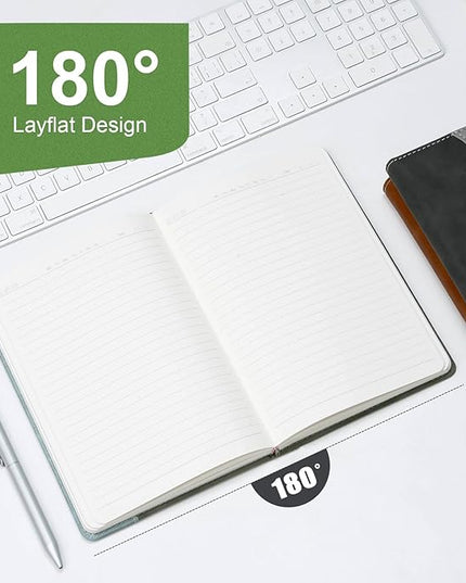 COMIX Lined Journals Notebook - 304 Pages 5.9" x 8.3" College Ruled Thick Journaling Notebooks for Women & Men, Fits for Work, Diary, Travel, School, Business, Church, Hardcover, A5, Dark Green