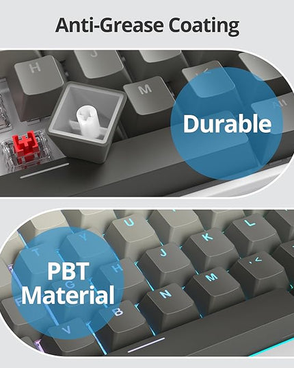 Guffercty kred 135 Key Gradient Keyboard Keycap Set Backlit, OEM Profile-PBT Material-Translucent Characters Compatible with MX Switches(Fading Ashes)