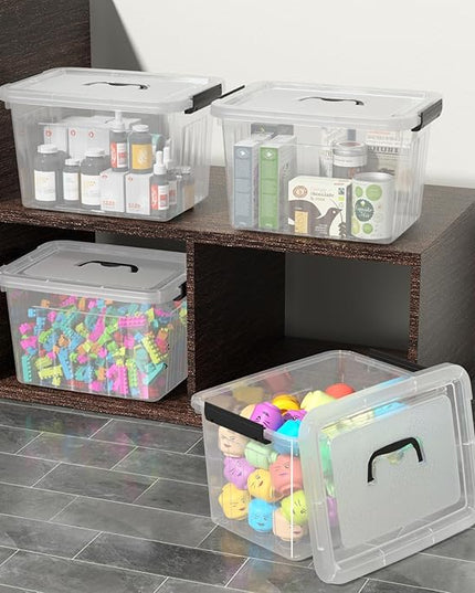 18 Quart Plastic Storage Bins with Lid, Clear Plastic Storage Tote, 4-Pack