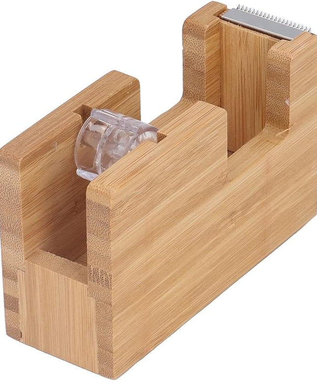 Desktop Tape Dispenser, Wood Tape Cutter Holder, Adhesive Roll Base for Office Desk, Mini Tape Dispenser with Non - Slip Design, Portable Stationery Tool for Students and of