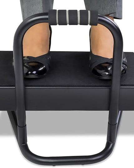 Mount-It! Height Adjustable Foot Rest for Standing and Sitting, Freestanding Under The Desk Footrest with Handle and Six Height Settings, Anti-Slip Padded Surface,Black