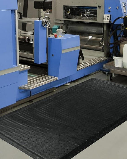 Nisorpa Anti Fatigue Mats Industrial 3' x 5' Ergonomic Standing Mat 15/16" Extra Thick Kitchen Rugs for Standing Heavy Duty Commercial Diamond Plate - Safety Support for Leg & Back Pain, Black
