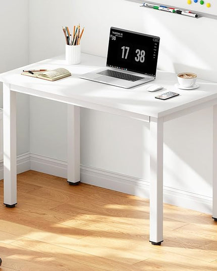 DlandHome Computer Desk, 31.5 inch Modern Simple Desk Computer Table Study Writing Desk for Home Office, White