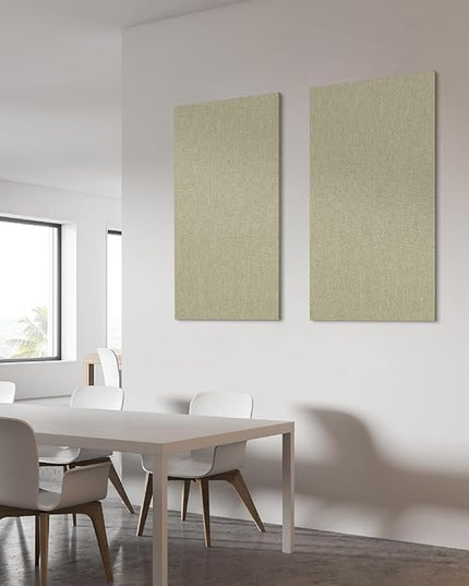 Olanglab Acoustic Panels 2 Pack, 48''x24'' Large Sound Panels, Fabric Wrapped Sound Proof Foam Panels for Walls, Sound Absorbing Panels for Recording Studio Acoustical Treatments (Ivory)