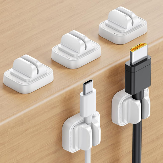 Lamicall 5 Pack Spring Fixed Cord Holder Clips, Desk Cable Organizer