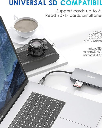 USB C Adapters for MacBook Pro/Air,Mac Dongle with 3 USB Port,USB C to HDMI, USB C to RJ45 Ethernet,MOKiN 9 in 1 USB C to HDMI Adapter,100W Pd Charging, USB C to SD/TF Card Reader USB C Hub