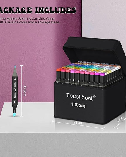 100 Color Alcohol Markers,Dual Tip Art Marker Pen, Classic Series Alcohol Felt Permanent Markers, Animation Art Sketch Sketching, Alcohol-based Markers