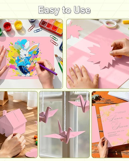 40 Sheets Cardstock 8.5x11, 65lb Pink Card Stock, Construction Paper, 180gsm Thick Printer Paper for Printing, Painting, Card Making, Kids School Supplies,Party Decorations