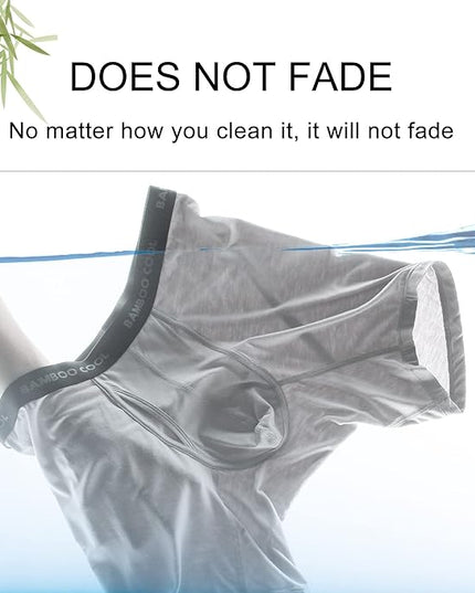 BAMBOO COOL Men's Ultra Breathable Underwear,No Riding Up Boxer Briefs with ComfortFlexible Waistband,Multipack