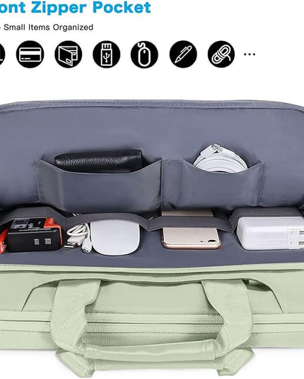 MOSISO 360 Protective Laptop Shoulder Bag Compatible with MacBook Air 15 M4 A3241 M3 A3114 M2 A2941/Pro 16 inch M4 M3 M2 M1, 15-15.6 inch Notebook,Matching Color Sleeve with Belt, Sage Green