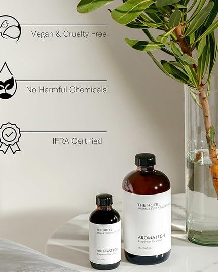 AromaTech The Hotel Aroma Essential Oil Blend: Luxury Hotel Inspired Aromatherapy with Lemon, Lavender, Peach & Pine for Ultrasonic Diffusers & Nebulizers - 16 fl oz, 500 mL