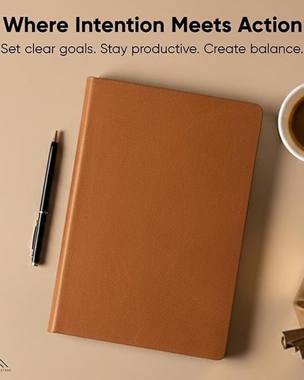 Hourly Planner & Appointment Book (8.5” x 11”) - Premium Hourly Planner with Daily Schedule & 30-Minute Time Slots for Better Time Management by PRODUCTIVITY STORE (A4, Brown)