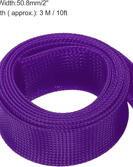 uxcell Expandable Sleeving, 2-inch 10ft Cable Sleeve, Purple