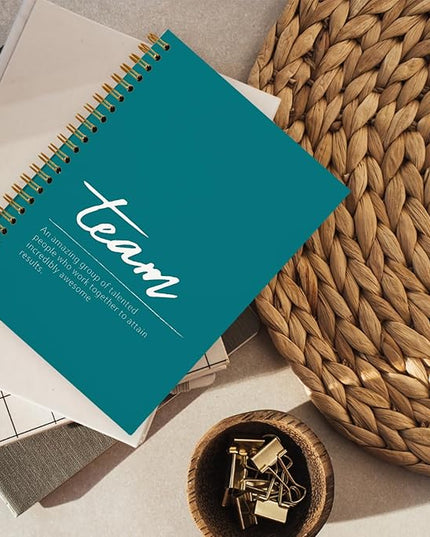 Turquoise Meeting Notebook for Work, Employee Appreciation Gifts, Team Gifts for Employees, Thank You Gifts for Women Men Leader Boss Mentor Manager Coworkers Going Away Retirement, 5.5"x8.3"