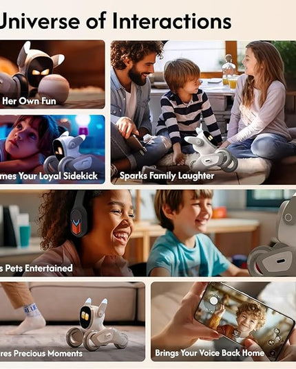 Robot Pet Dog ChatGPT-4o Smart AI-Powered Companion Voice & Gesture Control, Real-Time Interaction Robotics Toys for Kids, Home Monitoring - Includes Charging Dock