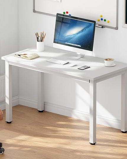 DlandHome 39 inches Small Computer Desk for Home Office Activity Table Writing Table for Small Spaces Study Table Student Laptop Desk White DND-AC3DW-100
