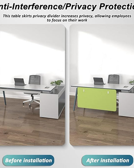 Under Desk Privacy Panel Divider No Drilling, Soundproof Modesty Panel for Office Desks Standing Workstation, Desk Privacy Divider Skirt Partition for Hidden Cables(Black,80x60cm/31.5x23.6in)