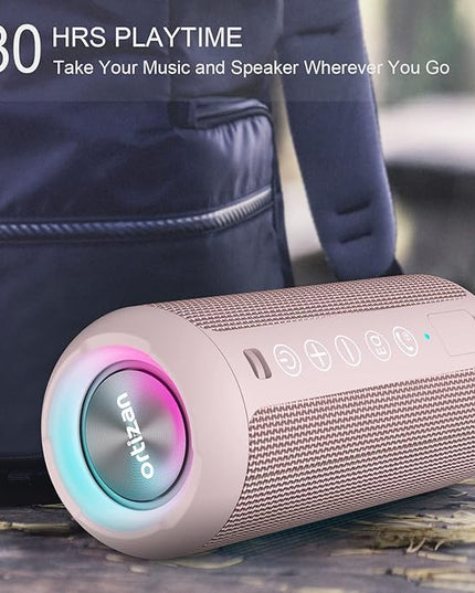 Ortizan Portable Bluetooth Speakers, IPX7 Waterproof Wireless Speaker with 24W Loud Stereo Sound, Deep Bass, Bluetooth 5.3, RGB Lights, Dual Pairing, 30H Playtime for Home, Outdoor, Party