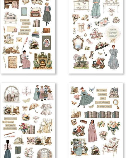 Hobonichi Compatible A5 Planner Sticker Book – Academia Collection Bookish Decorative & Functional Stickers for Cousin & Weeks Size Planners, Reading Journals & Creative Planning
