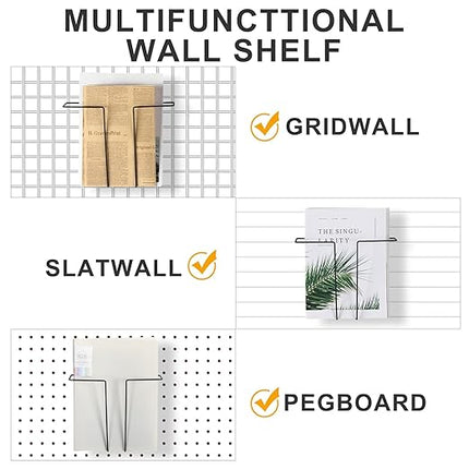 4 Pair Slatwall Literature Holder Pegboard Shelf Accessories Pegboard Magazine Holder Expandable Literature Display Metal Wire Retail Magazine Shelf for Slatwall Gridwall Exhibition(Black)