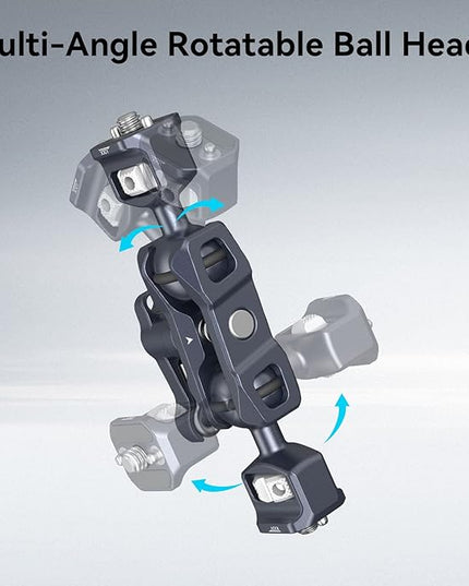 SMALLRIG Camera Magic Arm, Flexible Articulating Arm with 1/4” Screws, Field Monitor Mount with Dual Ballhead, Aluminum