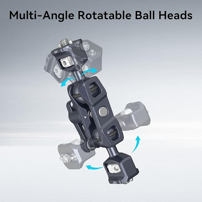 SMALLRIG Camera Magic Arm, Flexible Articulating Arm with 1/4” Screws, Field Monitor Mount with Dual Ballhead, Aluminum
