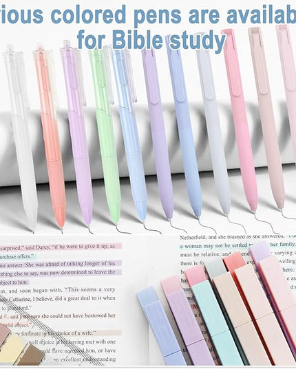 Lestp Bible Cover Case Study Supplies for Women Gifts Large Bible Cover with Highlighters Pens Tabs Cute Quilted Carrying Case Journal Kit Accessories Christian Gifts Sticky Notes A