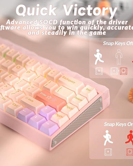 AULA Hero 68 HE Ultra - Wired Gaming Keyboard with Hall Effect Magnetic Switch, CNC Aluminum Frame, 8KHz Polling Rate, RGB Box & Backlight, Adjustable Actuation, 65% Compact Small Gamer Keyboards