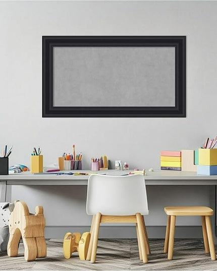 Amanti Art Black Framed Magnetic Board 16x28 Small Vision Board for use with Magnets, 100% Metal Sheet to Display Items as Office Decor or for Home Organization in mudroom, Kitchen or Kids Room