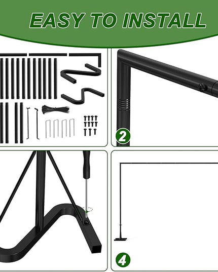 Backdrop Stand,10x7Ft Photo Backdrop Stand Photo Video Studio,Heavy Duty Square Backdrop Stand for Parties Wedding Photography Baby Shower Festival Decoration,Black
