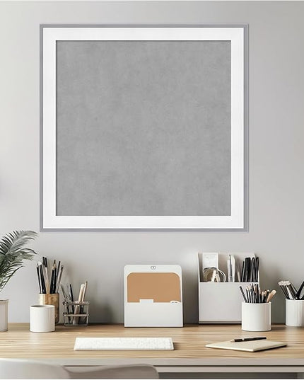 Amanti Art White Framed Magnetic Board 23x23 Medium Vision Board for use with Magnets, 100% Metal Sheet to Display Items as Office Decor or for Home Organization in mudroom, Kitchen or Kids Room