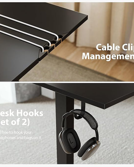 Agilestic L Shaped Standing Desk Adjustable Height, Electric Corner Standing Desk, 63 x 55 inch Sit Stand Computer Table with Splice Board, Gaming Table, Black
