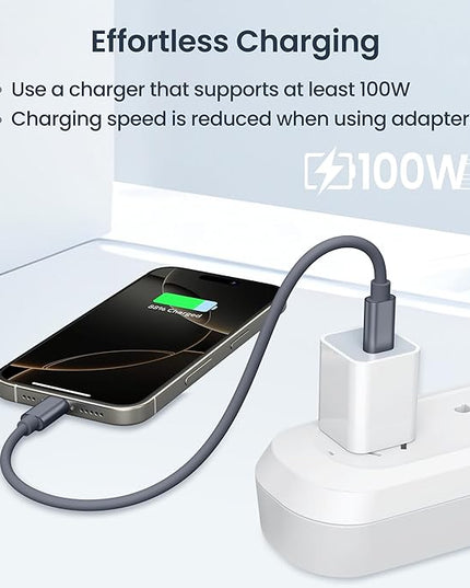 Elebase USB Charging Adapter Kit,Multi Travel USBC Adapter Set,Type C to USB 3.0 OTG iOS Micro Converter Case with 1Ft 100W Charger Cable for iPhone 17 Air 16 15 14 Max Pro,Samsung Galaxy S24 S23 Plus