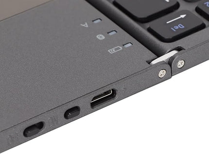 Gugxiom Foldable Wireless Keyboard with Touchpad, Foldable Design 63 Keys BT 3.0 Keyboard for Smartphone Tablet Laptop Travel, Mute, Pocket Size, USB Charging (Dark Gray)
