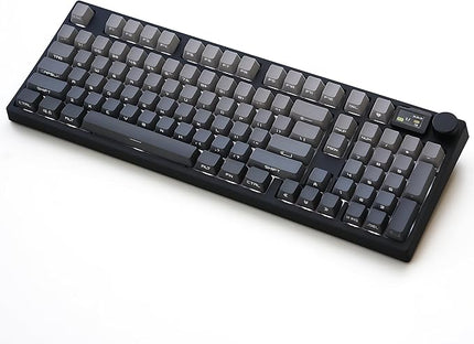 NJ98 Wireless Custom Mechanical Keyboard with Screen Knob 96% Hot Swappable RGB Keyboard Mac Windows (Dark, Barss Plate - Box Taro Ice Cream Pro)