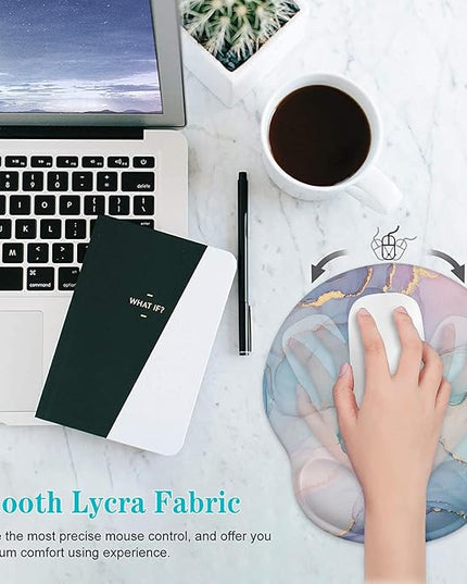 LATEEFAH Mouse Pad with Wrist Rest, 3-in-1 Gaming Mouse Pad, Keyboard Wrist Rest, Ergonomic Memory Foam Mousepad with Wrist Support for Computer Keyboard