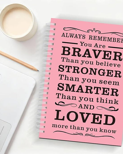 2Pcs Spiral Dotted Notebook,Inspirational Gifts A5 Dot Grid Spiral Notebook for Work & Sketching,Perfect for Office School Home Supplies,160 Pages (2, Dot Grid Pink)