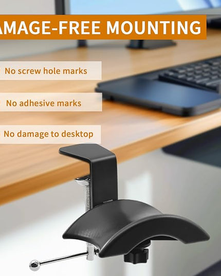 Singzhu Heavy-Duty Metal Headphone Stand Hanger for Large Gaming Headsets - Saddle-Shaped Holder & Desk Clamp (Fits 2in Thick Surfaces) - Durable Steel, Space-Saving Design