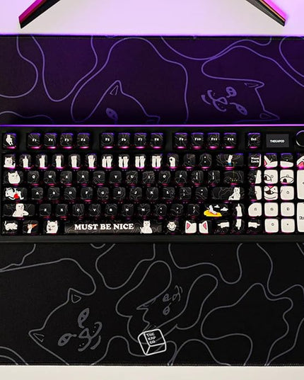 RIPNDIP Must Be Nice Custom Keycaps, 120 Keys ASA PC PBT Keycap Set, Dye Sub Shine Through 4-Sided Crystal Key Caps, Universal Compatibility Keycaps for MX Switches Mechanical Keyboard