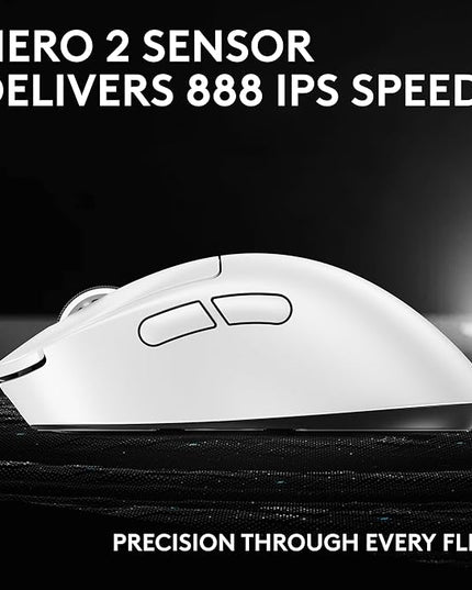 Logitech G PRO X Superlight 2 DEX Wireless Gaming Mouse, 60g pro-Grade Right-Handed Mouse with 5 programmable Buttons, USB-C Charging, 44k DPI Sensor, up to 8 kHz Polling for PC/Mac - White