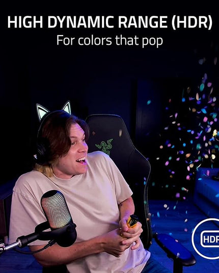 Razer Kiyo V2 Streaming Webcam: 4K 30 FPS, 1080p 60 FPS - AI Powered Auto-Framing - Built-in Microphone - Ultrawide Angle Lens - Privacy Cover - Works with OBS, Xsplit, Discord, Zoom, Teams - Black