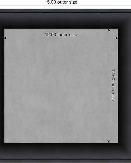 Amanti Art Black Framed Magnetic Board 15x15 X-Small Vision Board for use with Magnets, 100% Metal Sheet to Display Items as Office Decor or for Home Organization in mudroom, Kitchen or Kids Room